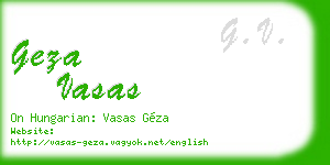 geza vasas business card