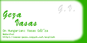 geza vasas business card